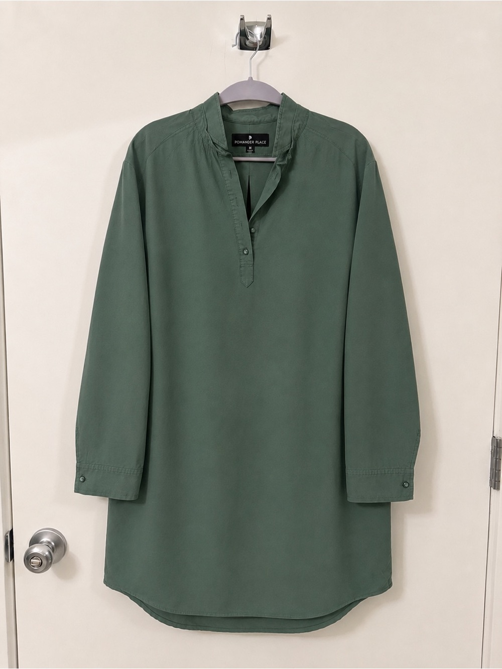 Pomander Place at Tuckernuck Long-Sleeve Tunic Dress in Olive Green